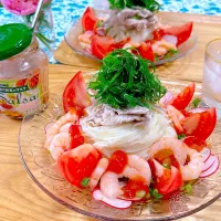 カゴメ　サルサさんの料理 冷しゃぶサルサ素麺|Blueberry🫐さん