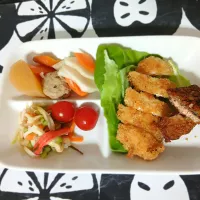 つく置き野菜とイカフライとのり塩サーモン*｡･+(人*´∀`)+･｡*✨|ぽんすけさん