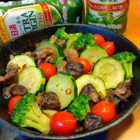 砂肝と椎茸のアヒージョ