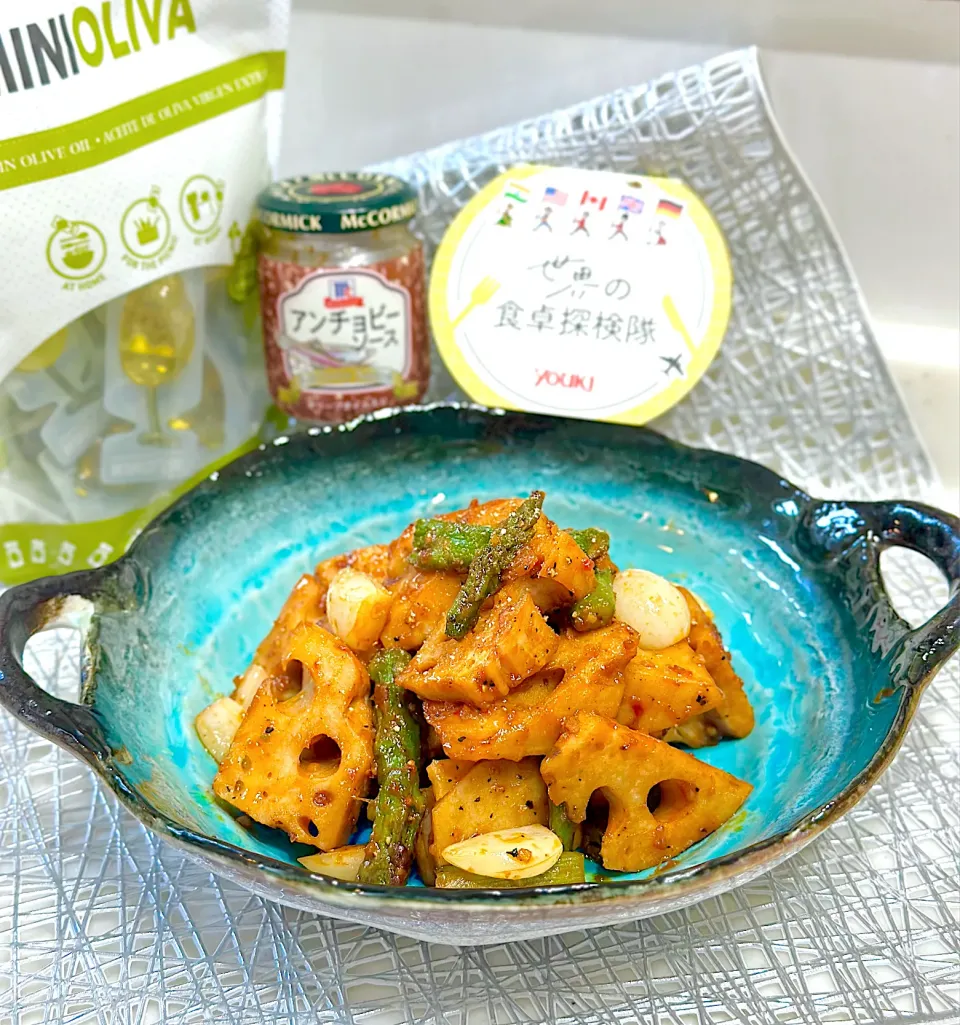 レンコンのトマトアンチョビ炒め🍅🧄|ひろりんさん
