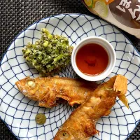 赤ハタ唐揚げ＆花椒風味のネギかき揚げ|栃倉 直人さん