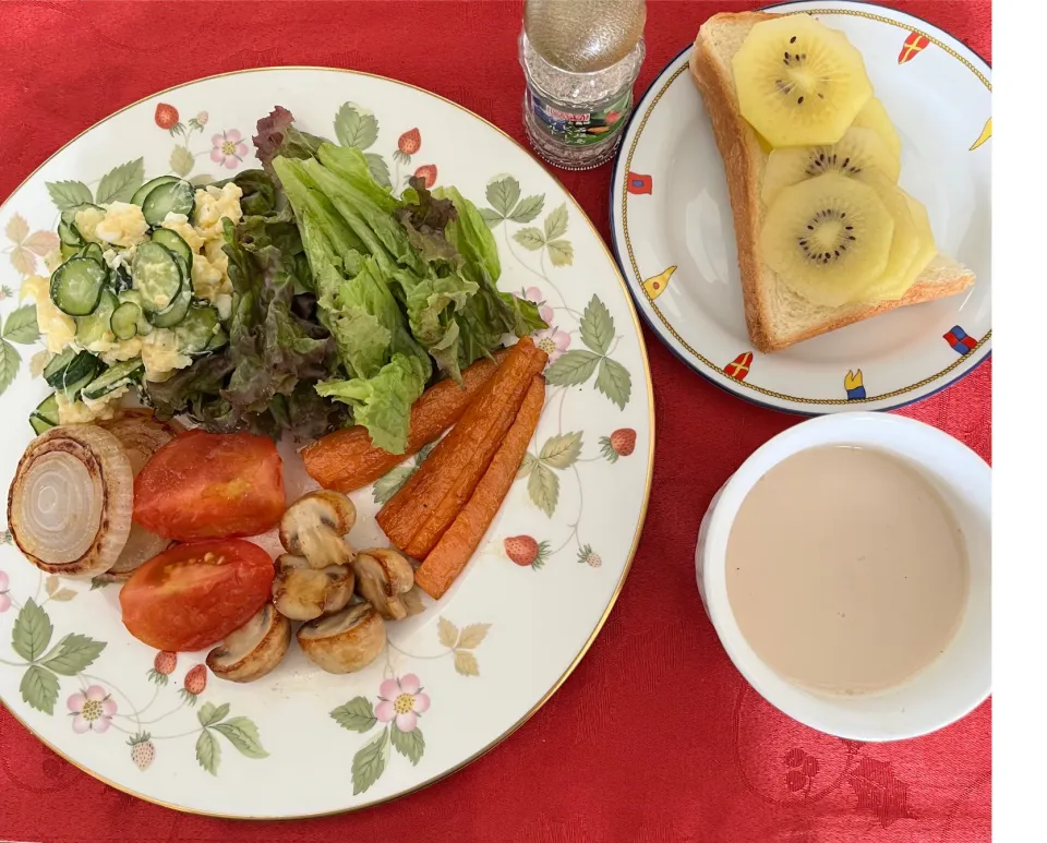 サンデーモーニング❣️送っていただいたオリーブオイルで焼き野菜と共に。Earl Grayのミルクティーと。|tamemitiさん