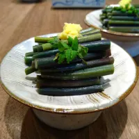 わらびの生姜醤油