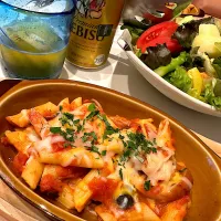 シーフードペンネ🦐🦑🐚➰🍻|ナムナムさん