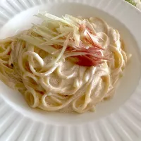 ミョウガ乗せ明太子クリームスパゲッティ🍝|keitanさん
