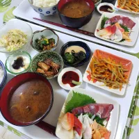 ハマチと3種の貝の定食です✨|rikako♪。.:＊さん