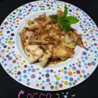 鶏むね肉のガーリックソースかけ✨|cocco+さん