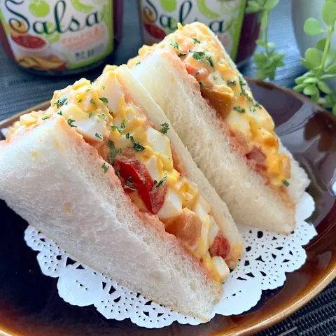 「サルサ」を使ってみたSnapdishの料理・レシピ写真:サルサたまごサンド