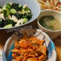 ＊塩麹ささみで作りおき。和え物2種、うま塩とキムチとスープ♪＊|ultramarineさん