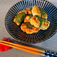 鶏挽肉とお豆腐のつくね大葉巻|ショコラさん