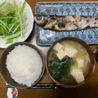 夕食　トビウオ塩焼き定食|ATさん