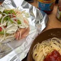 生ハムのピザと冷製パスタ|ミカさん