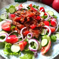 サルサを使って！焼き肉サラダ🥗