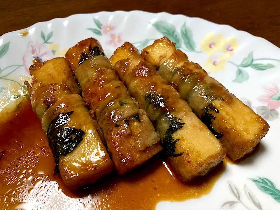 厚揚げ豚バラ巻|はっちぃさん