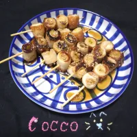 ちくわと白ネギの甘辛串✨|cocco+さん
