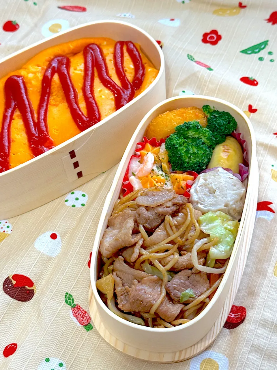 6月3日⚾️オム🐥ソバ弁当|ぽんちゃんさん