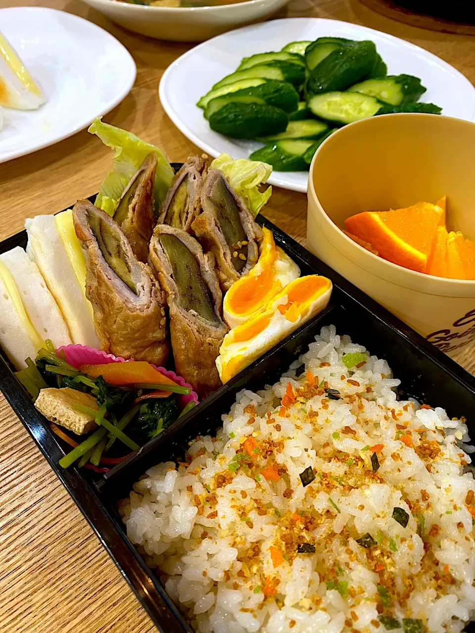 茄子の味噌豚バラ巻き弁当|しばざきまりさん