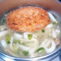 みぞれ仕立てのなめ茸と肉そぼろ入りとろみ付きコロッケうどん| darkbaronさん