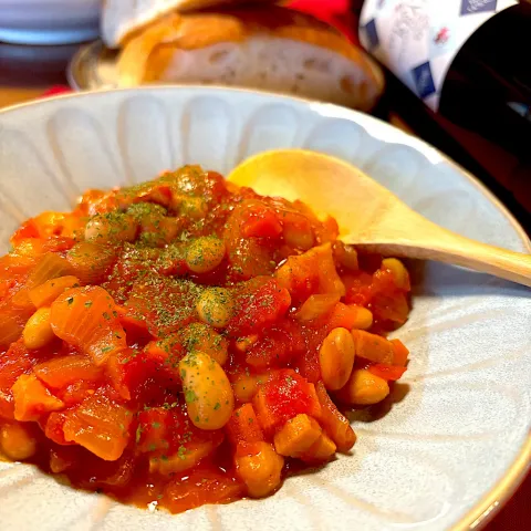 「液みそ 糀美人」を使ってみたSnapdishの料理・レシピ写真:ポークビーンズ🫘