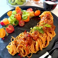 ゆかりさんの料理 香味野菜のベジボロネーゼ🌱ゼンブヌードル使用〜
