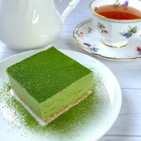 抹茶のレアチーズケーキ