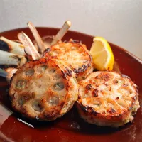 鶏ももひき肉で蓮根の挟み焼き🐓♡