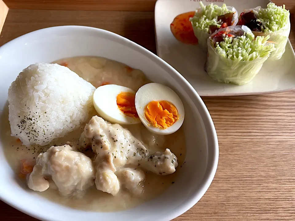 シチューと生春巻き|海山つぶさん