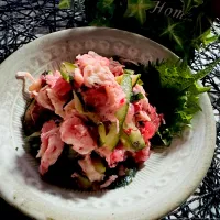 ナガマンさんの料理 ササミと胡瓜の【梅くらげ】和え