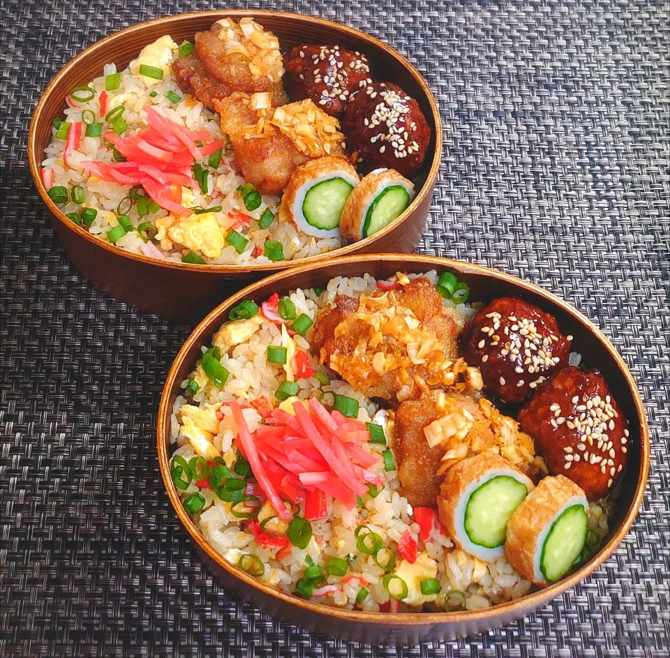母とムスコのラブラブおソロ♪肉団子＆油淋鶏でモリモリ中華弁当|からあげビールさん