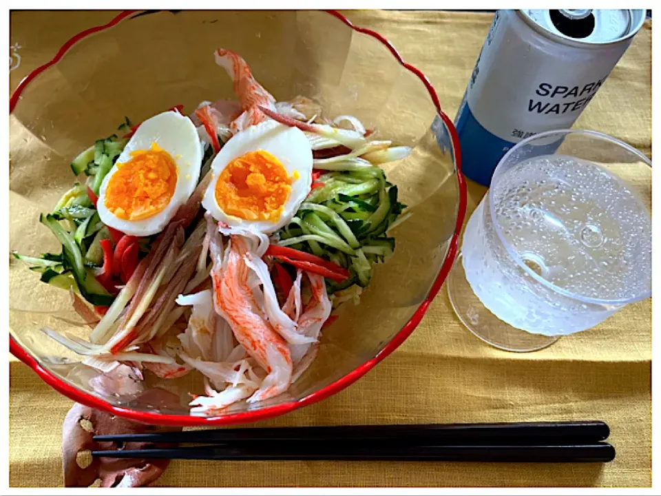 今年初，冷やし中華､ごまダレ＆醤油ダレ？|ワイントンさん
