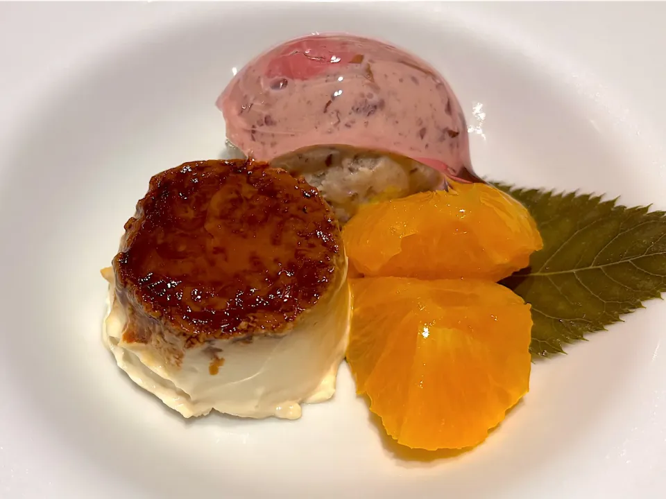 イタリアン🇮🇹コース・⑨デザート😊パンナコッタ🍮とあずきのアイス🍨🤔|山勝さん