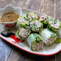 蒸し鶏の和風生春巻き