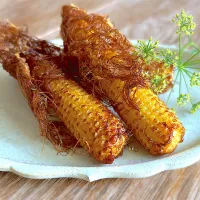 ヤングコーンのひげ巻き揚げ