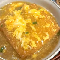 たまごあんかけで食べる焼き厚揚げ|トモさん