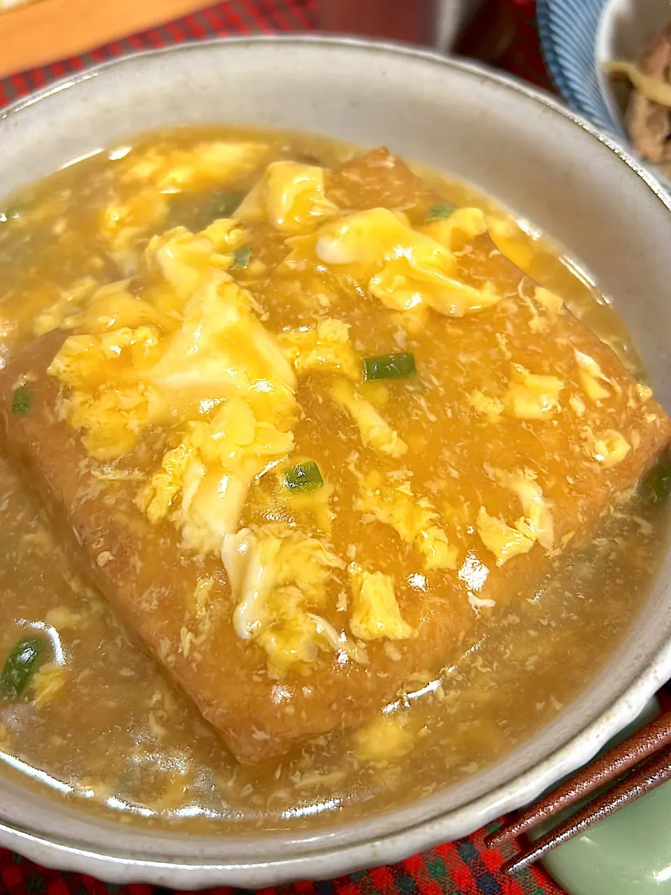たまごあんかけで食べる焼き厚揚げ|トモさん