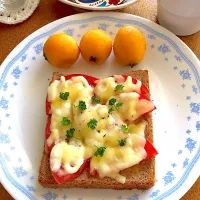 トマトチーズトースト|つわぶきさん