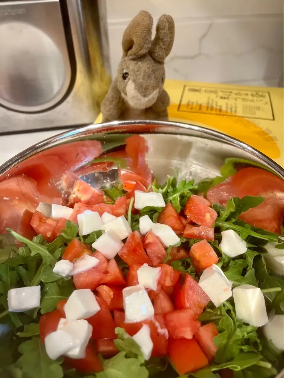 2025/6/4  なんちゃってカプレーゼサラダ　Tomatoes, Mozzarella and Arugula Salad|19 Boys & 野鳥さん