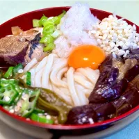 鰤と茄子の生姜煮うどん|マニラ男さん