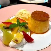プリンアラモード🍮𓌈﻿ 桜珈琲