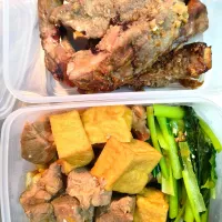 焼肉のたれ漬けスペアリブとマーマレード角煮|112さん