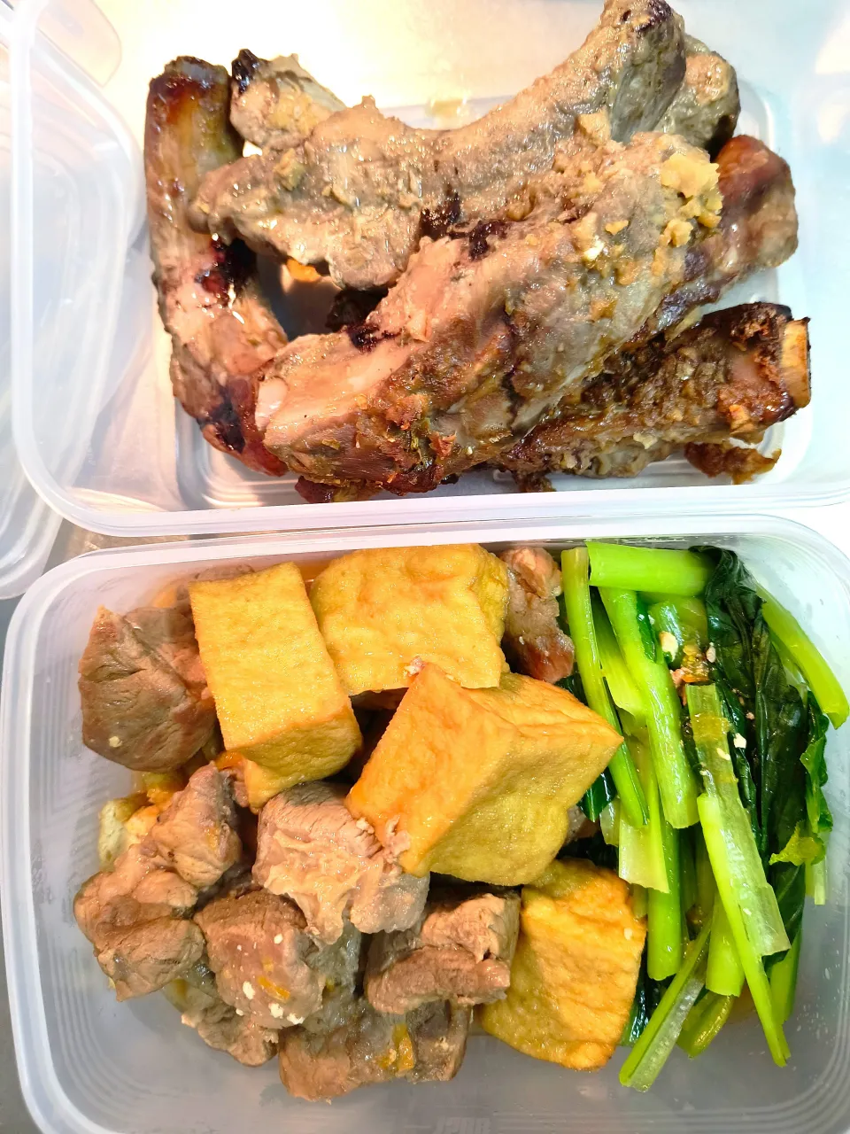 焼肉のたれ漬けスペアリブとマーマレード角煮|112さん