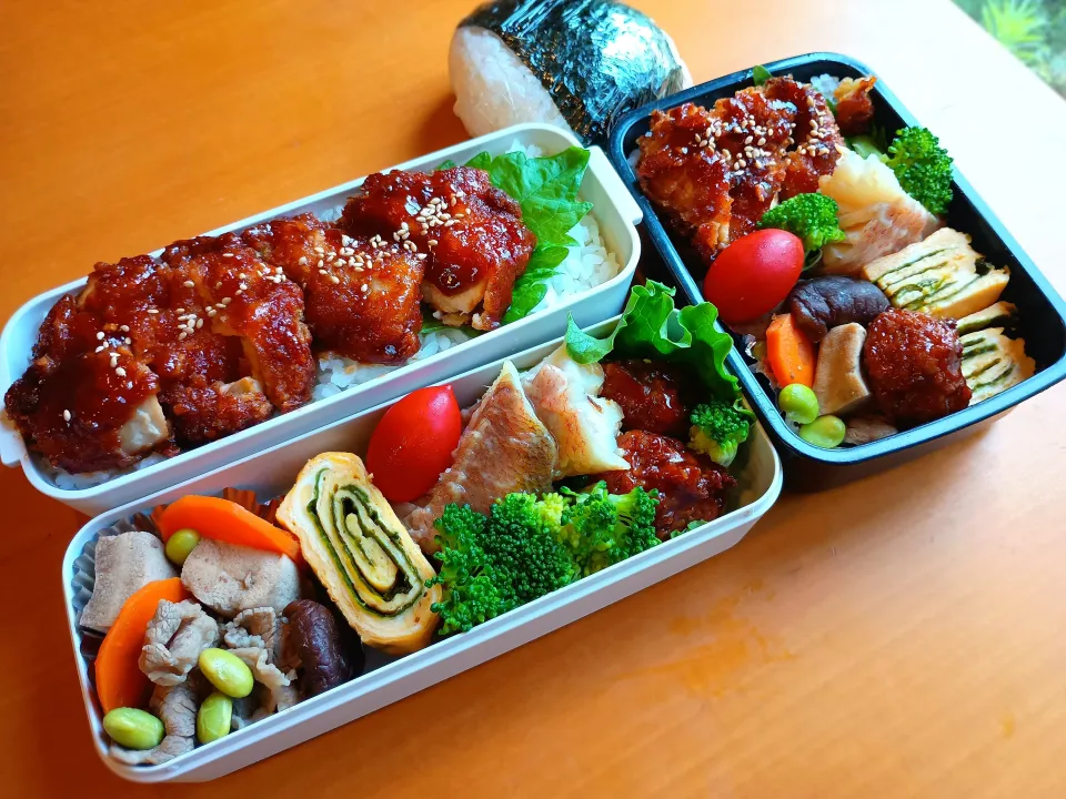次男・私弁当&おにぎり|tamagomagomagoさん