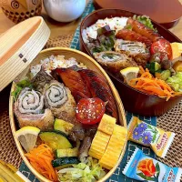 梅しそロールカツとシャウエッセン弁当！