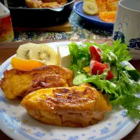 フランスパンのフレンチトースト🥖🥚|ももさん