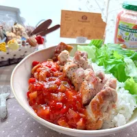 チキンサルサボウル
カゴメ『サルサ』使用