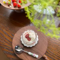 ミルクプリンのいちごソースかけ|m’chinさん
