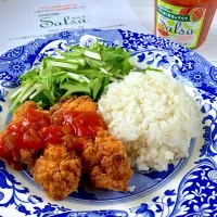 唐揚げサルサのワンプレート|紅茶とお菓子と時々ごはんさん