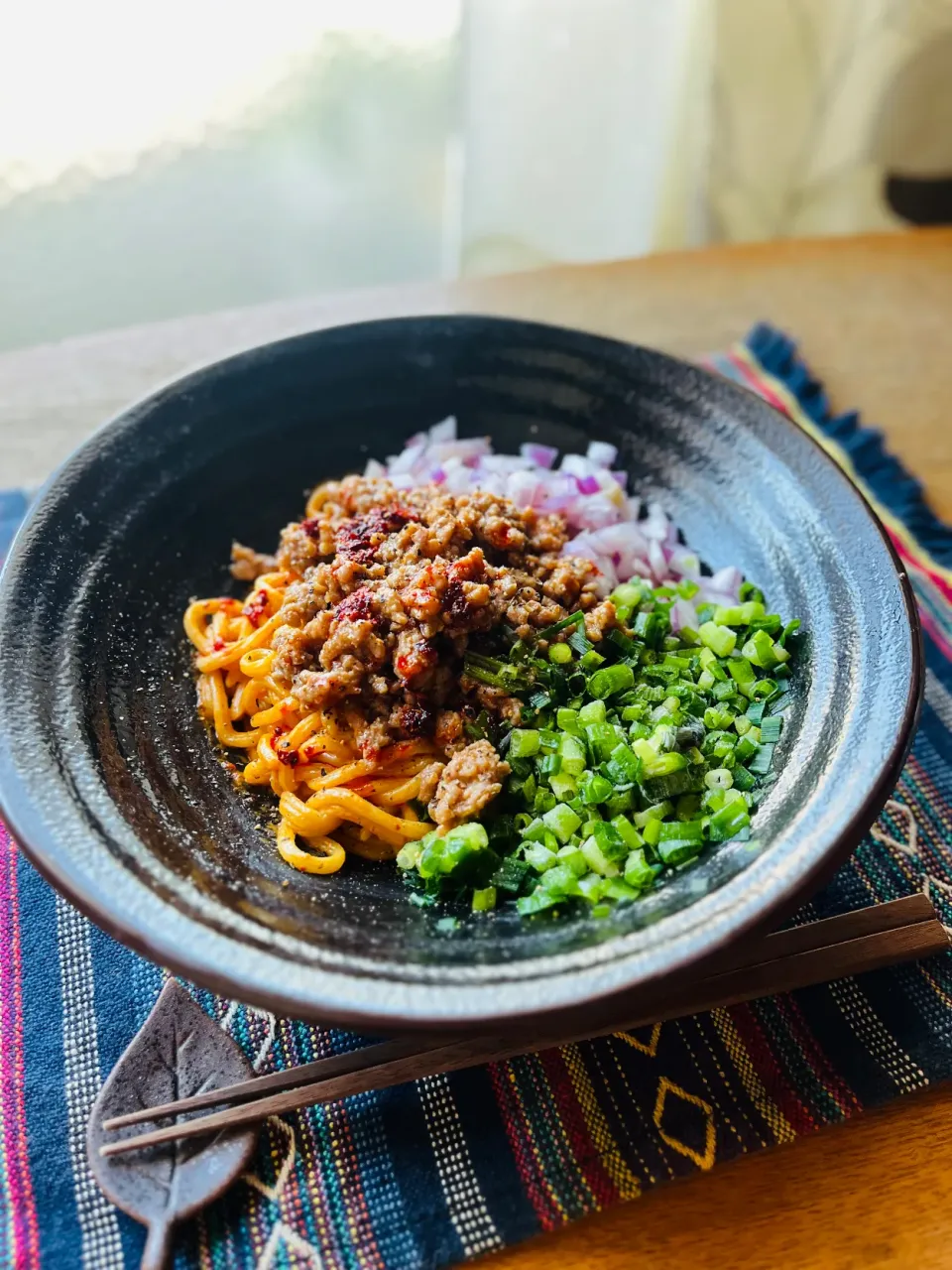 即席汁無し担々麺。|さとみこさん