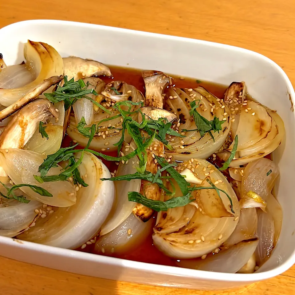 新玉ねぎとエリンギの漬け|あおさん