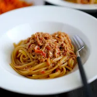 和風カニカマみそパスタ
